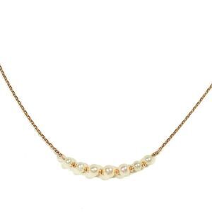 Auth Vendome Aoyama K10 Fresh Water Pearl Curve Rose Gold Necklace